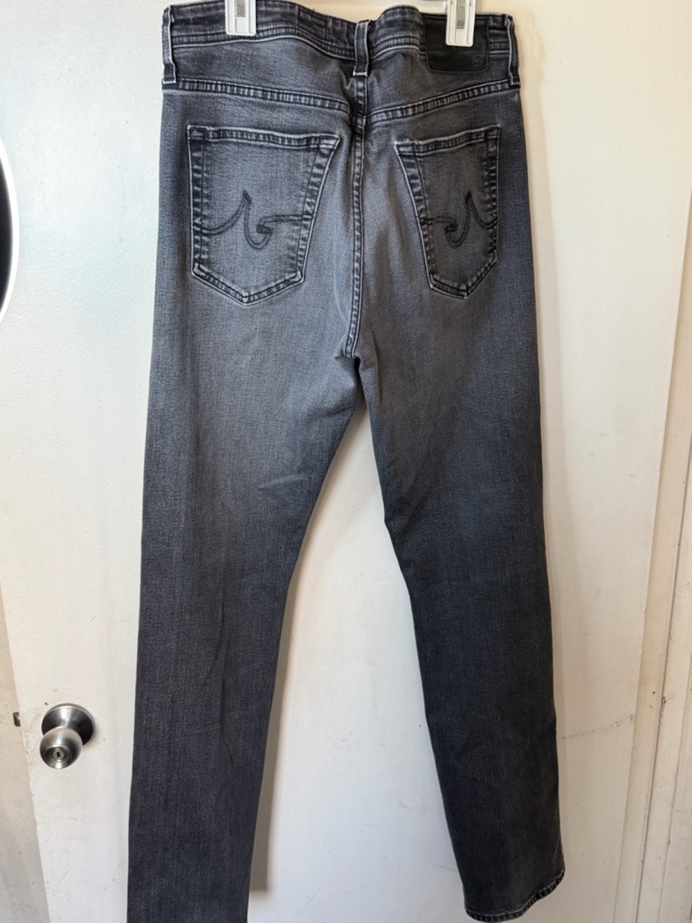 AG Adriano Goldschmied Graduate Jeans 32x34 Gray Wash Slim Straight Denim